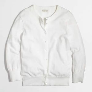 J Crew White Cardigan